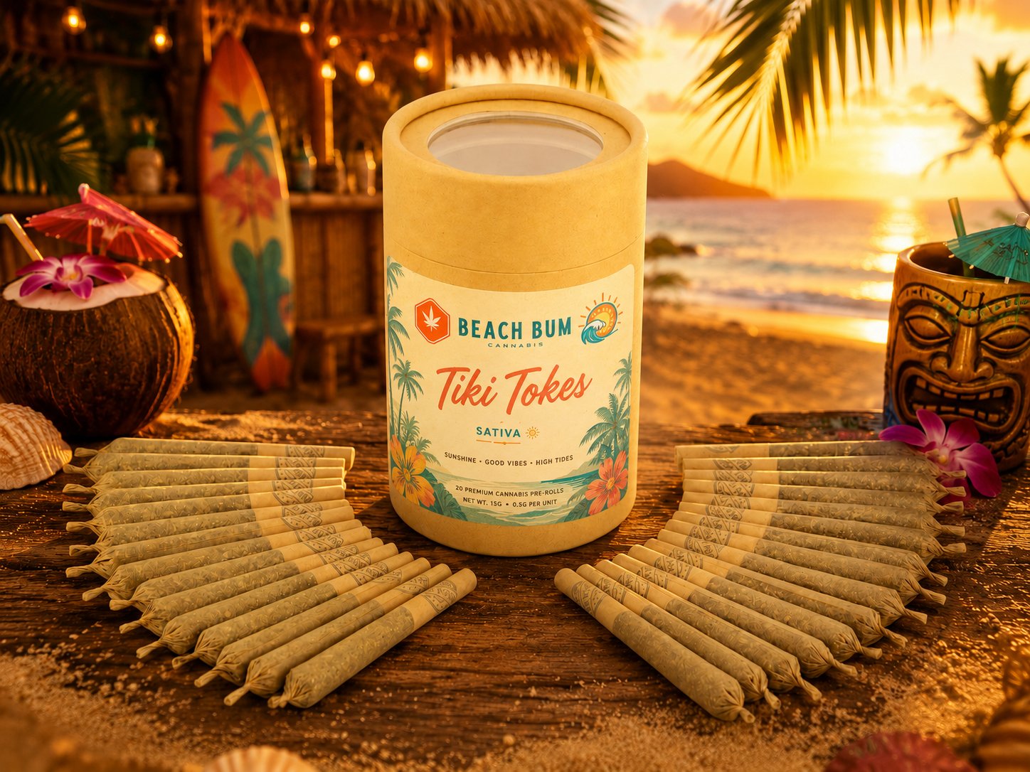 Tiki Tokes Beach Bum Cannabis